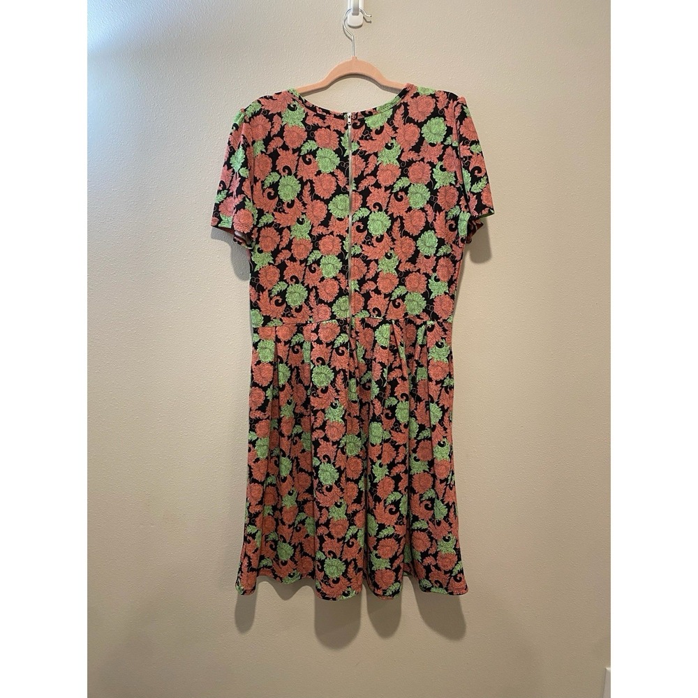 LuLaRoe Amelia Dress Floral Cottagecore 3XL Fit Flare Textured Romantic Feminine - Picture 3 of 6